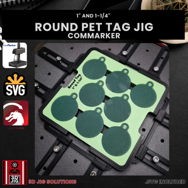 ComMarker Laser Jig for Round Pet Tags - Metal Pet ID Tag Template - Image 2