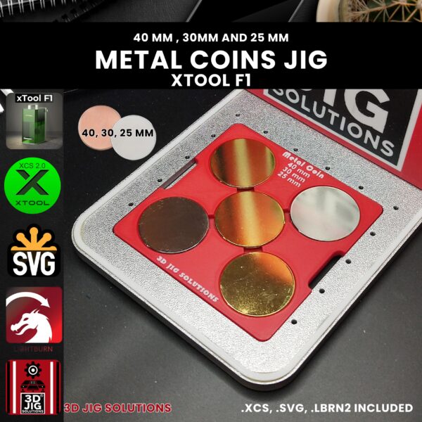 xTool F1 metal coin laser jig