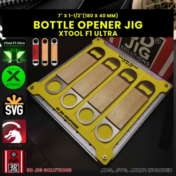 xTool F1 Ultra Laser Jig for Bottle Openers - Leather or Wood Template - Image 3