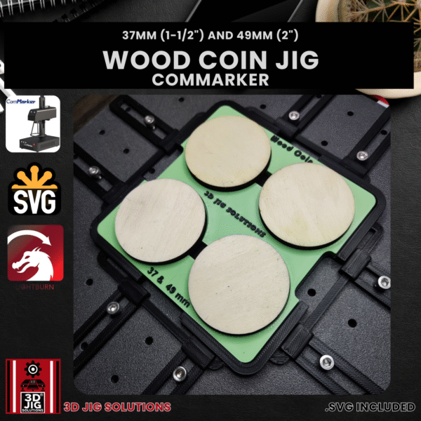 ComMarker Laser Jig for Wood Coins - Challenge Coins & Wood Nickels Template - Image 2