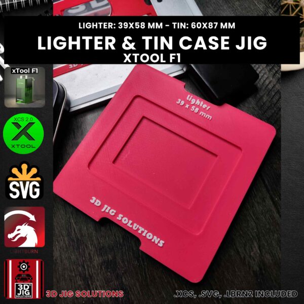 xTool F1 Laser Jig for Flip Top Lighters - Zippo & Tin Case Template - Image 4