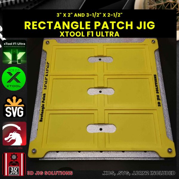 xTool F1 Ultra Rectangle Hat Patch Jig | Leatherette Template - Image 5