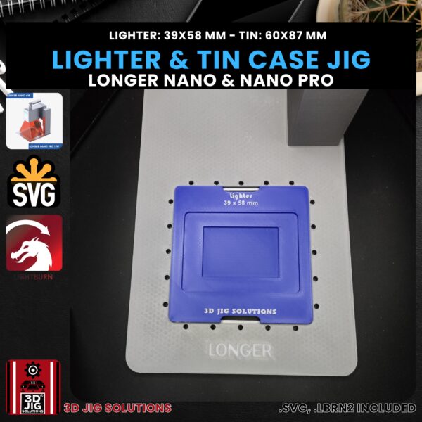 Longer Nano Pro Laser Jig for Flip Top Lighters - Zippo & Tin Case Template - Image 4