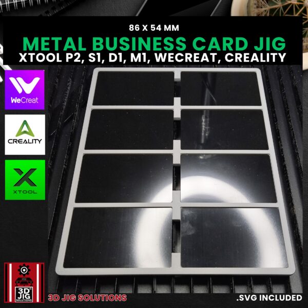Diode & CO2 Laser Jig for Metal Business Cards - Aluminum Card Template (xTool, WeCreat, Creality) - Image 2