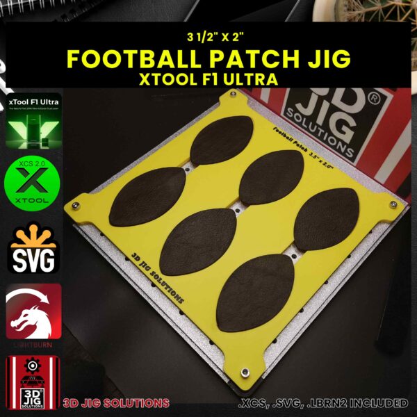 xTool F1 Ultra Laser Jig for Football Leather Hat Patches - Laserable Leatherette Template - Image 3