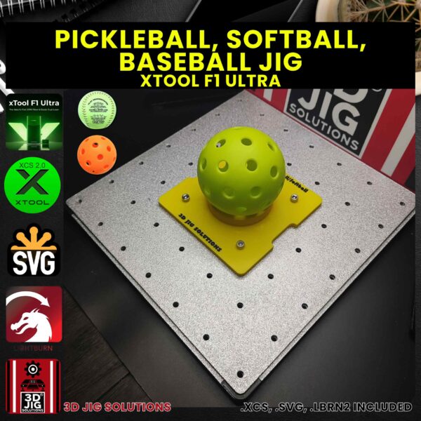 xTool F1 Ultra Laser Jig for Baseballs - Sports Balls, Softball & Pickleball Template - Image 2