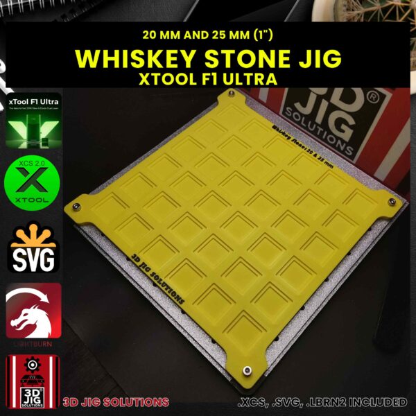 xTool F1 Ultra Laser Jig for Whiskey Stones - Drinks & Shots Ice Cube Template - Image 4