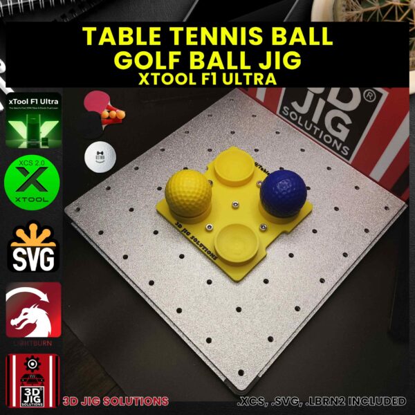 xTool F1 Ultra Laser Jig for Golf Balls - Table Tennis (Ping Pong) Ball Template - Image 2