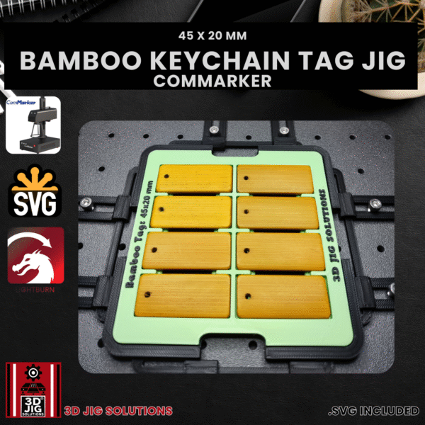 ComMarker Laser Jig for Bamboo Keychains Tags & Name Plates - Bamboo Snacks Template - Image 2