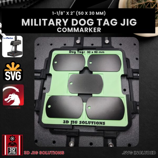 ComMarker Laser Jig for Military Dog Tags - Metal Military Tag Template - Image 2