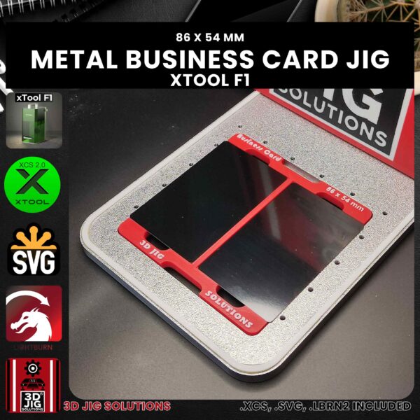 xTool F1 Laser Jig for Metal Business Cards - Anodized Aluminum Cards - Image 2
