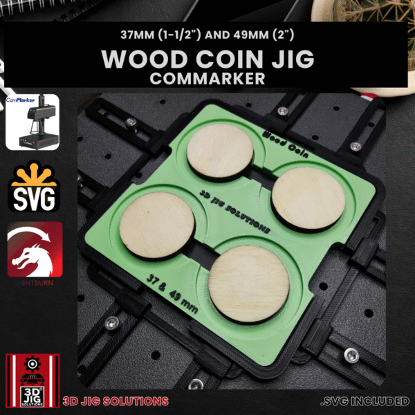 ComMarker Laser Jig for Wood Coins - Challenge Coins & Wood Nickels Template - Image 3