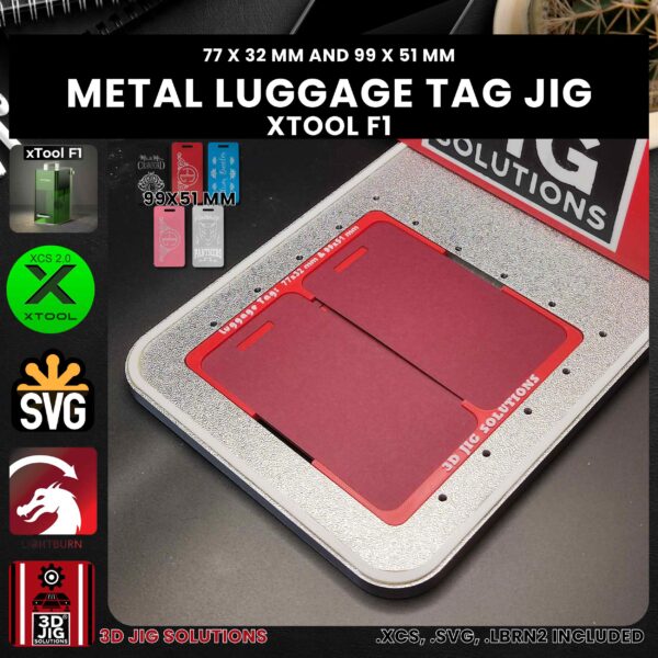 xTool F1 Laser Jig for Metal Luggage Tags - Aluminum Tags Template - Image 2