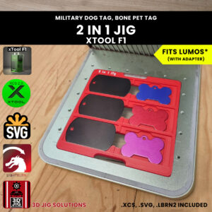 xTool F1 2-in-1 pet tag military dog tag laser jig