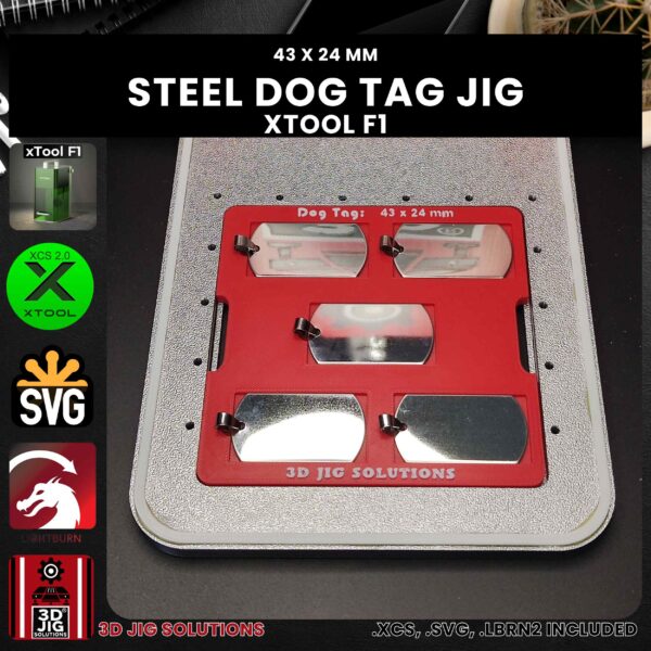 xTool F1 Laser Jig for Dog Tags - Stainless Steel Military Tag Template - Image 3