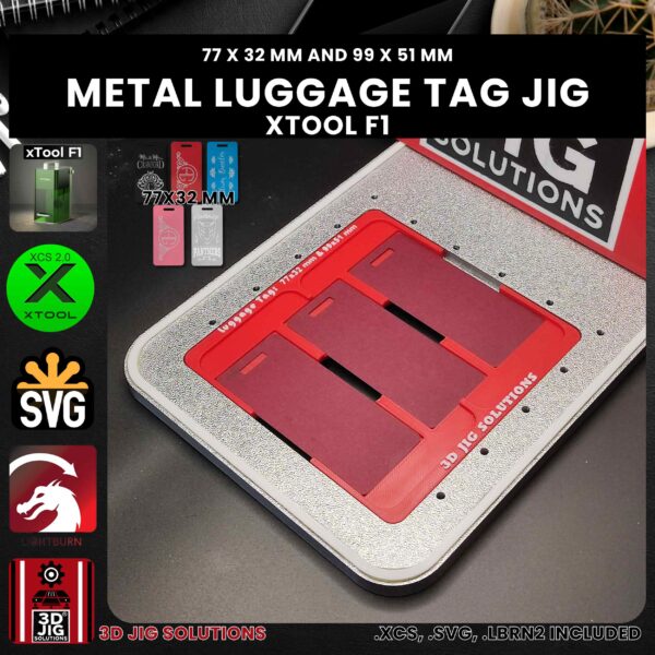 xTool F1 Laser Jig for Metal Luggage Tags - Aluminum Tags Template - Image 3