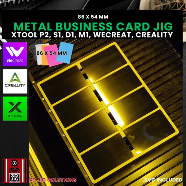 Diode & CO2 Laser Jig for Metal Business Cards - Aluminum Card Template (xTool, WeCreat, Creality) - Image 3