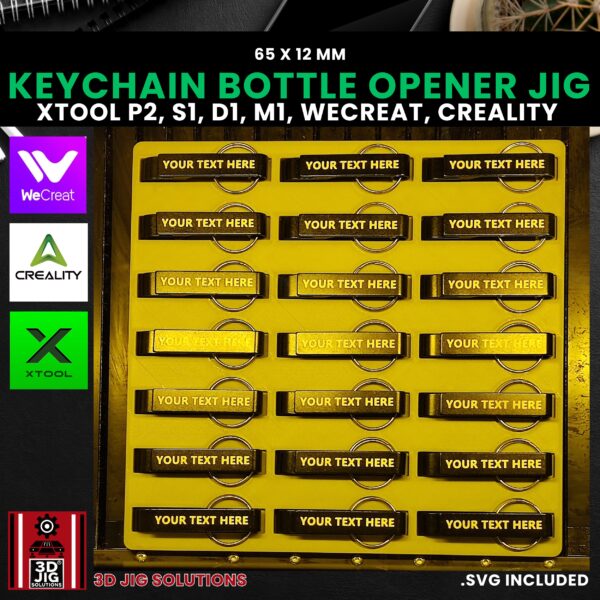 Diode & CO2 Laser Jig for Metal Keychain Bottle Openers - Includes SVG File (xTool, WeCreat, Creality) - Image 3