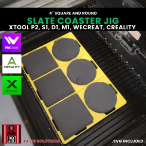 6 slot Slate coaster engraving jig xTool WeCreat Creality
