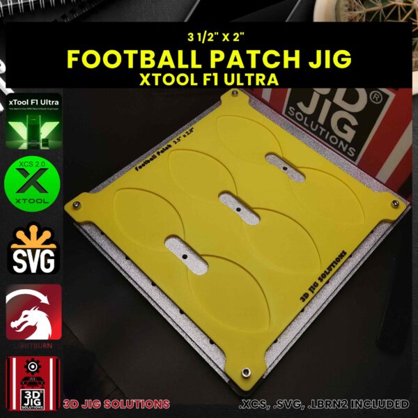 xTool F1 Ultra Laser Jig for Football Leather Hat Patches - Laserable Leatherette Template - Image 4