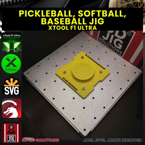 xTool F1 Ultra Laser Jig for Baseballs - Sports Balls, Softball & Pickleball Template - Image 3