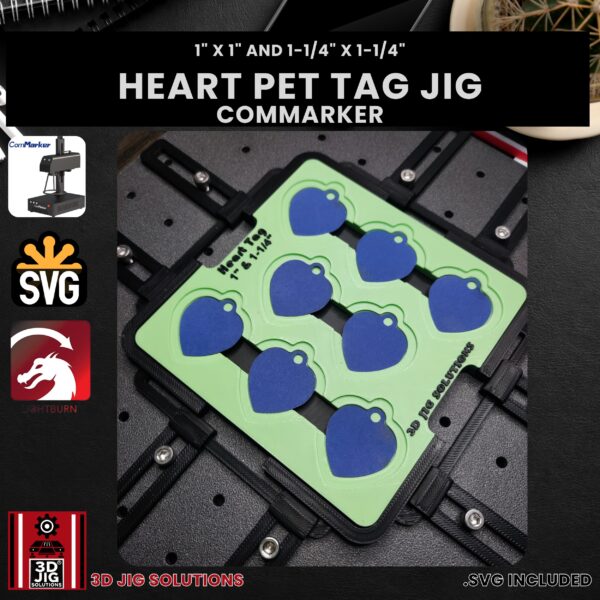 ComMarker Laser Jig for Heart Pet Tags - Metal Heart Shaped Pet ID Tag Template - Image 3