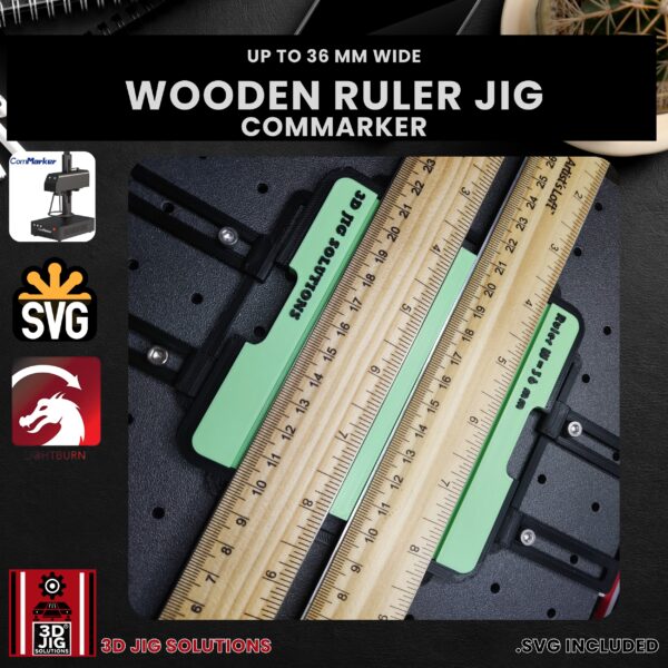 ComMarker Laser Jig for Wood Rulers - School Ruler Alignment Template - Image 3