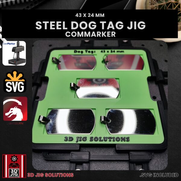 ComMarker Laser Jig for Stainless Steel Dog Tags - Metal Military Tag Template - Image 2