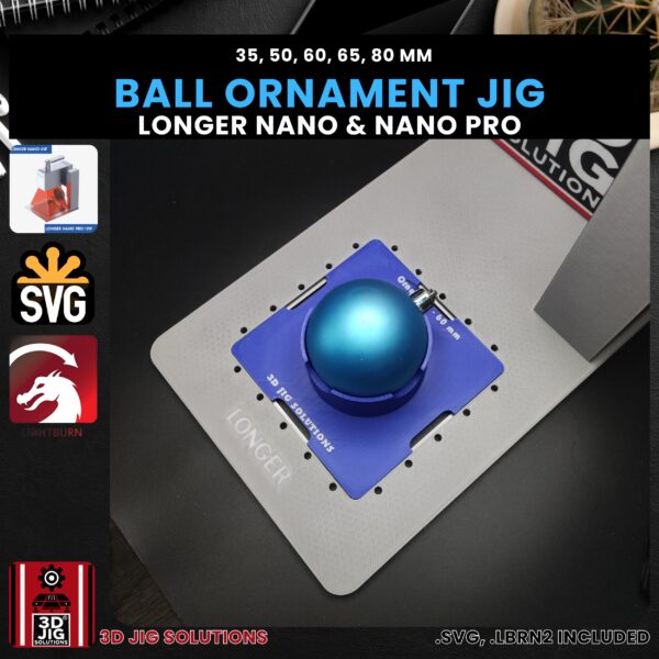 Longer Nano Pro Laser Jig for Ball Ornaments - Christmas Ornament Alignment (Various Sizes) - Image 3