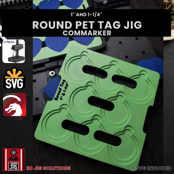 ComMarker Laser Jig for Round Pet Tags - Metal Pet ID Tag Template - Image 4