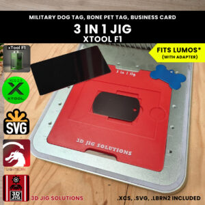 Laser jig for xTool F1 pet tag military tag business card