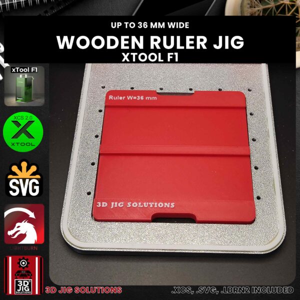 xTool F1 Laser Jig for Wood Rulers - School Ruler Template - Image 3