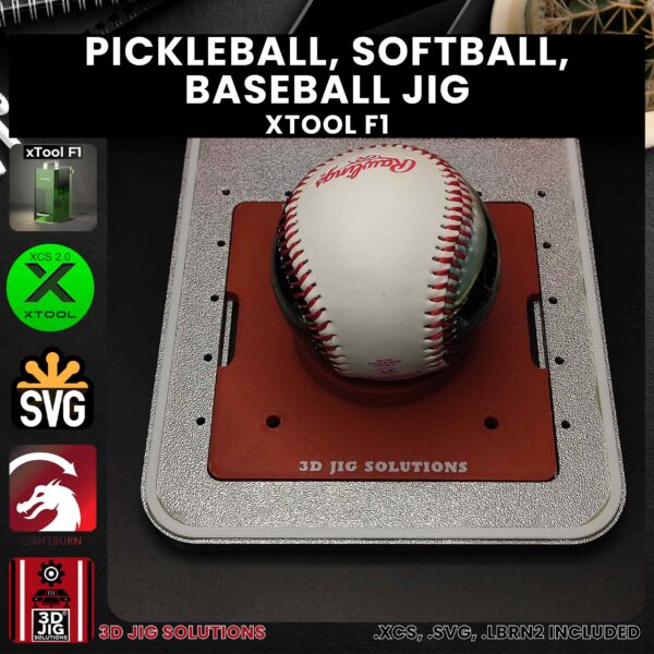 xTool F1 Laser Jig for Baseballs - Sports Balls, Softball & Pickleball Template - Image 3