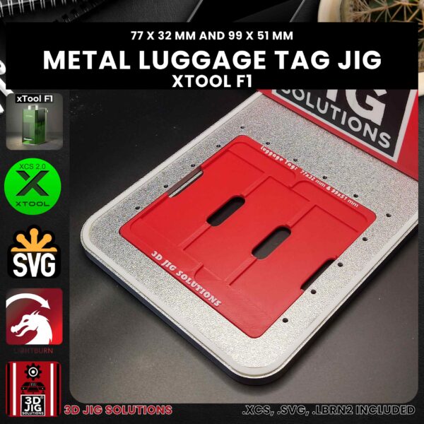 xTool F1 Laser Jig for Metal Luggage Tags - Aluminum Tags Template - Image 4