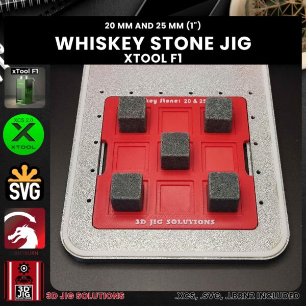 xTool F1 Laser Jig for Whiskey Stones - Drinks & Shots Ice Cube Template - Image 2