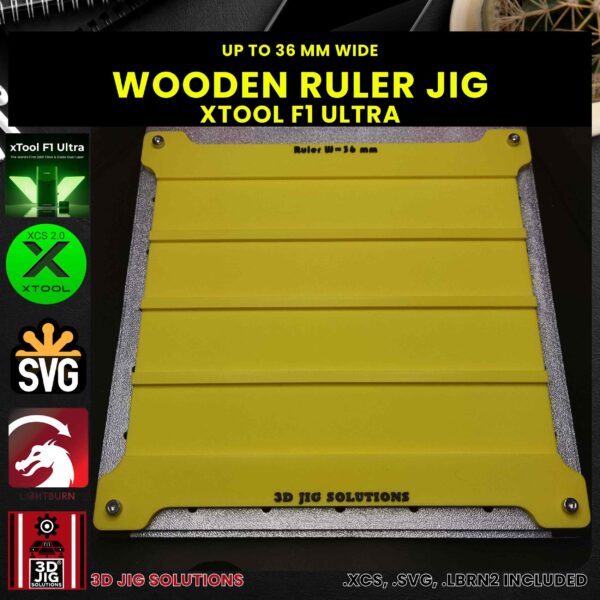 xTool F1 Ultra Laser Jig for Wood Rulers - School Ruler Template - Image 4