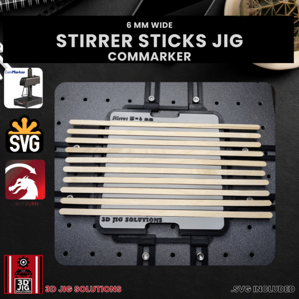ComMarker Laser Jig for Coffee Stirrers - Bamboo Wood Drink Stirring Sticks Template - Image 2