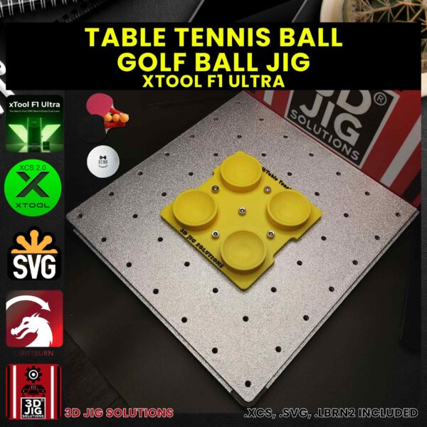 xTool F1 Ultra Laser Jig for Golf Balls - Table Tennis (Ping Pong) Ball Template - Image 3