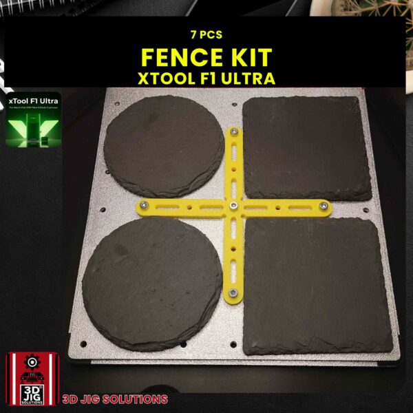 xTool F1 Ultra 7-Piece Laser Engraving Fence Set - Fixed, Adjustable & 90° Corner Fixtures - Image 2