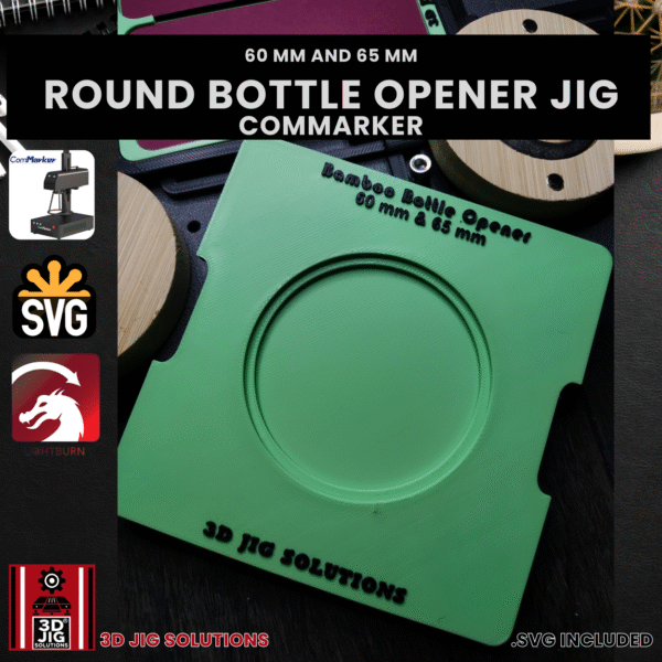 ComMarker Laser Jig for Beer Bottle Openers - Round Magnetic Bamboo Wood - Image 4