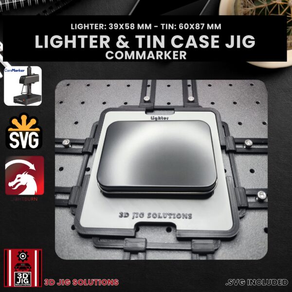 ComMarker Laser Jig for Flip Top Lighters - Zippo Lighter & Tin Case Template - Image 3