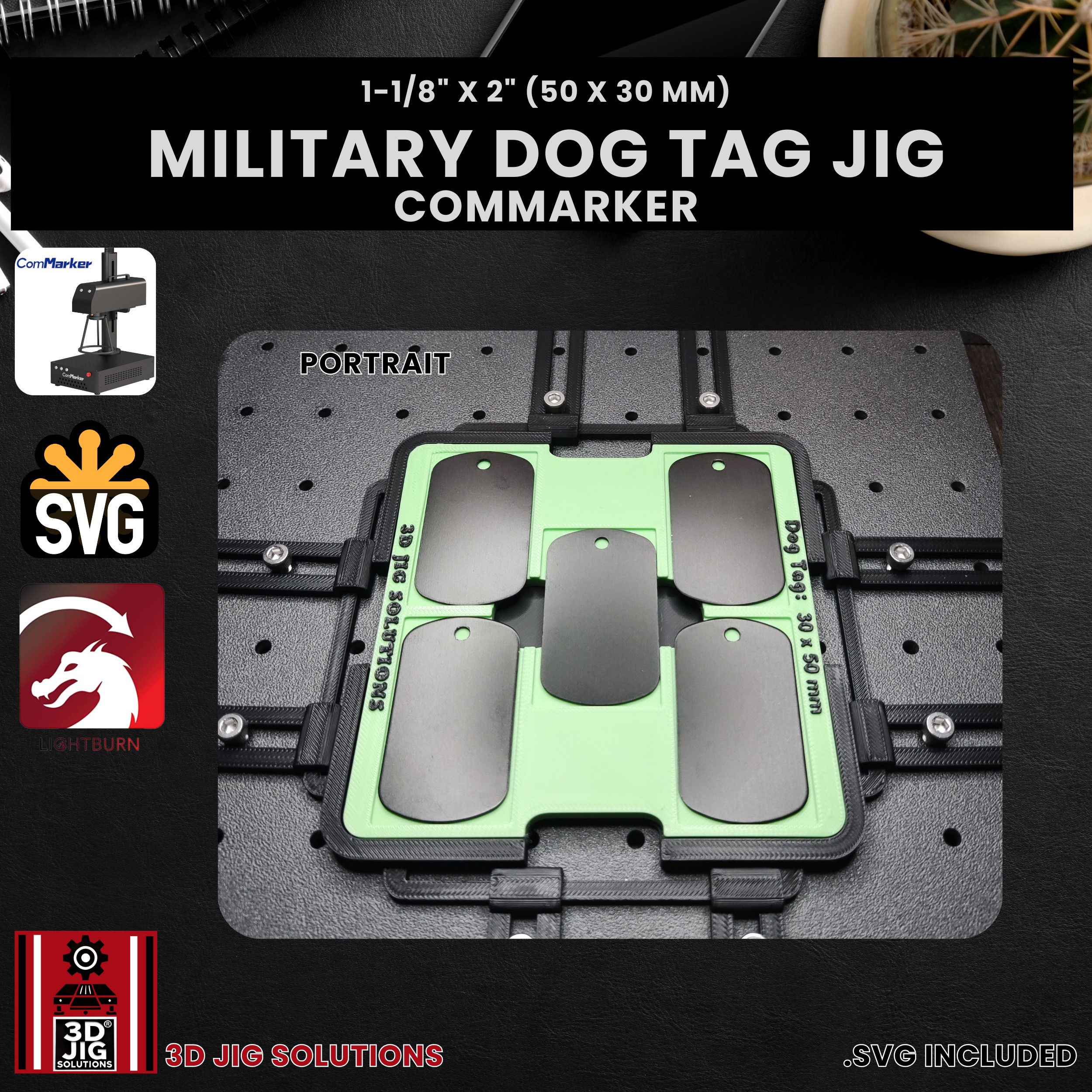 ComMarker Laser Jig for Military Dog Tags - Metal Military Tag Template - Image 3