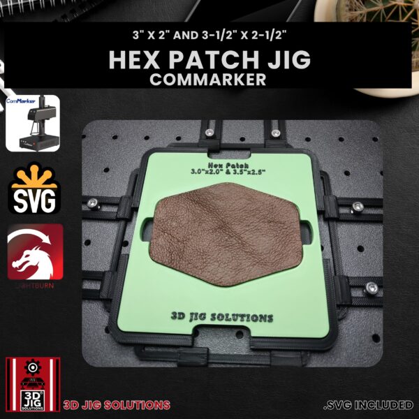 ComMarker Laser Jig for Hex Leather Hat Patches - Laserable Leatherette Template - Image 2