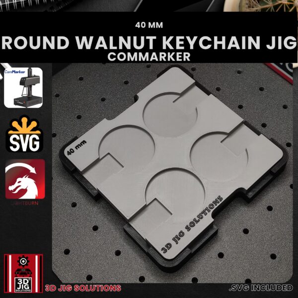 ComMarker Laser Jig for Round Walnut Keychains - Wood Keychain Template - Image 4