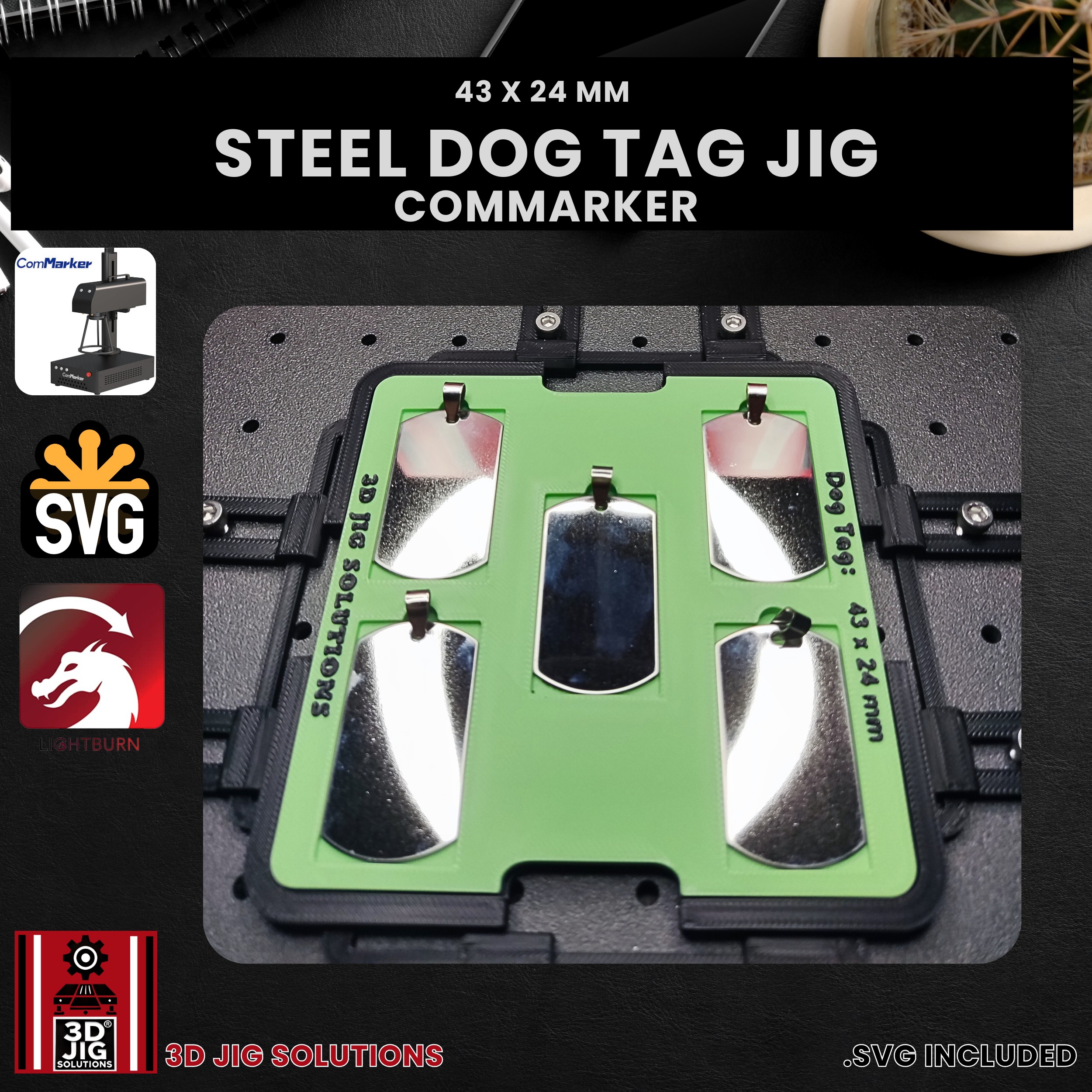ComMarker Laser Jig for Stainless Steel Dog Tags - Metal Military Tag Template - Image 3