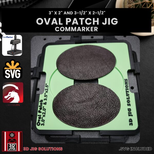 ComMarker Laser Jig for Oval Leather Hat Patches - Laserable Leatherette Template - Image 2