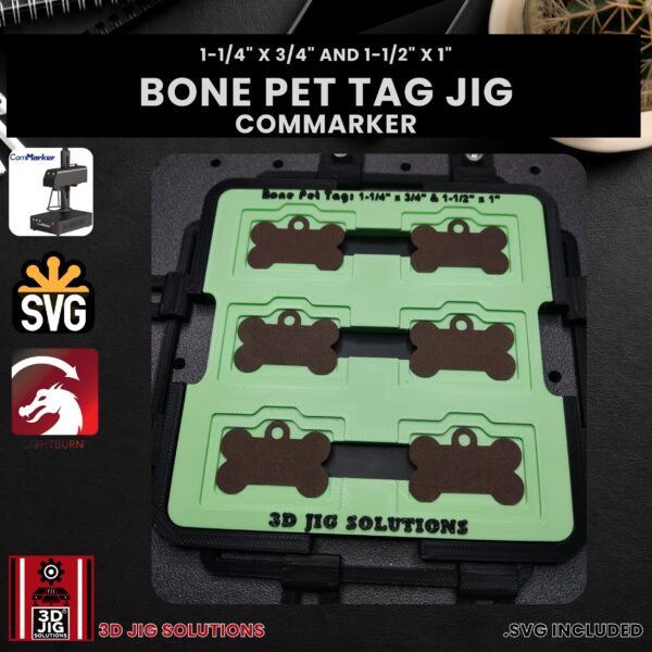 ComMarker Laser Jig for Bone Pet Tags - Metal Bone Shaped Pet ID Tag Template - Image 3