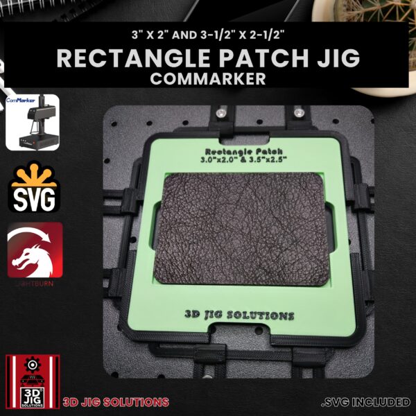 ComMarker Laser Jig for Rectangle Leather Hat Patches - Laserable Leatherette Template - Image 2