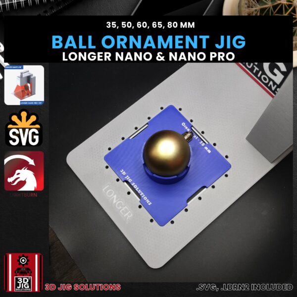 Longer Nano Pro Laser Jig for Ball Ornaments - Christmas Ornament Alignment (Various Sizes) - Image 4