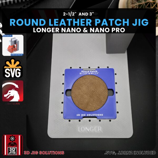 Longer Nano Pro Laser Jig for Round Leather Hat Patches - Laserable Leatherette Template - Image 2